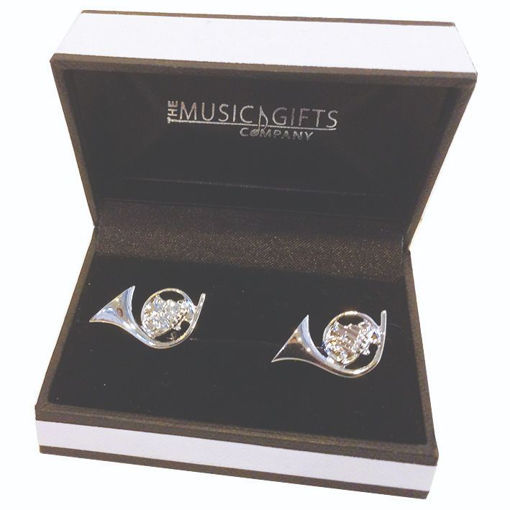 Picture of SILVER-PLATED FRENCH HORN CUFFLINKS